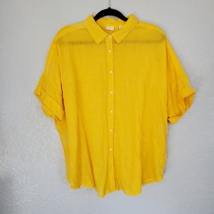 Westbound Yellow Button Down Top